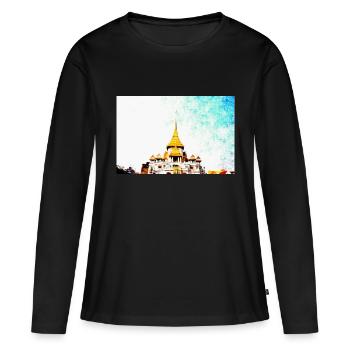 Tempel in Thailand - Frauen Premium Bio Langarmshirt - Schwarz - Vorne - Julia (174cm)