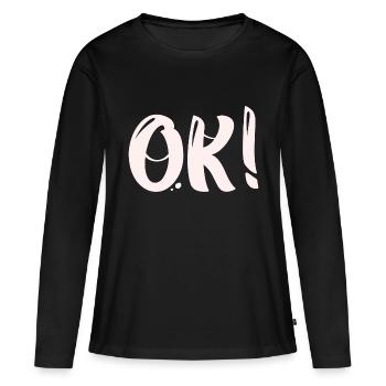 Oui - Ok - T-shirt manches longues Premium bio Femme - noir - Devant - Julia (174cm)