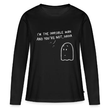 L’homme invisible - T-shirt manches longues Premium bio Femme - noir - Devant - Julia (174cm)