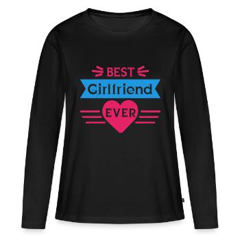 MEILLEURE PETITE AMIE DE TOUS LES TEMPS - T-shirt manches longues Premium bio Femme - noir - Devant - Julia (174cm)