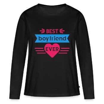 MEILLEUR PETIT AMI DE TOUS LES TEMPS - T-shirt manches longues Premium bio Femme - noir - Devant - Julia (174cm)