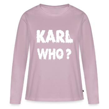 Karl Qui? - T-shirt manches longues Premium bio Femme - rose poudré - Devant - Julia (174cm)
