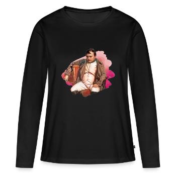Napoléon Bonaparte assit - T-shirt manches longues Premium bio Femme - noir - Devant - Julia (174cm)