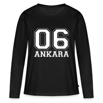 06 ANKARA LA BEBE BURASI ANGARA - T-shirt manches longues Premium bio Femme - noir - Devant - Julia (174cm)
