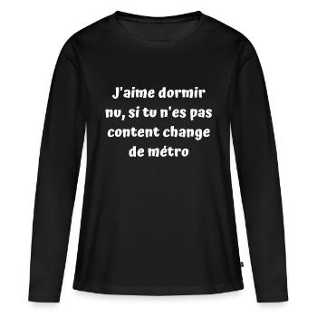J'ai promis de vous faire rire aujourd'hui - T-shirt manches longues Premium bio Femme - noir - Devant - Julia (174cm)