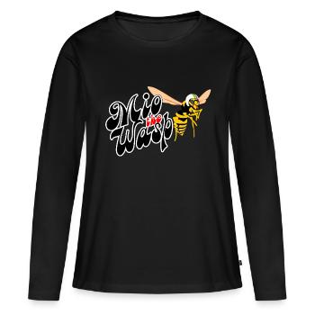 Mio la Guêpe m - T-shirt manches longues Premium bio Femme - noir - Devant - Julia (174cm)