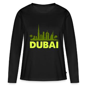 Ligne d’horizon de Dubaï 02 - T-shirt manches longues Premium bio Femme - noir - Devant - Julia (174cm)