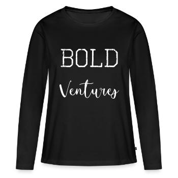 Communauté de start-up de blagues sur les risques et les récompenses - T-shirt manches longues Premium bio Femme - noir - Devant - Julia (174cm)