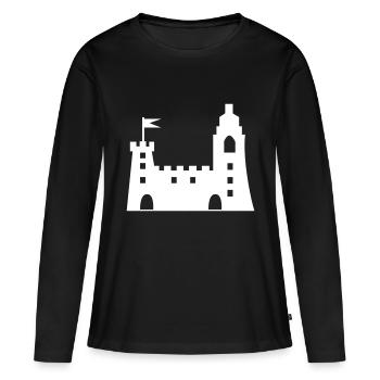 château - T-shirt manches longues Premium bio Femme - noir - Devant - Julia (174cm)