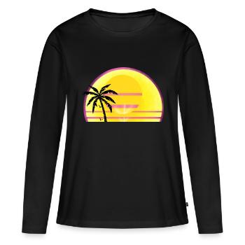 Été ensoleillé Journée fermée - T-shirt manches longues Premium bio Femme - noir - Devant - Julia (174cm)