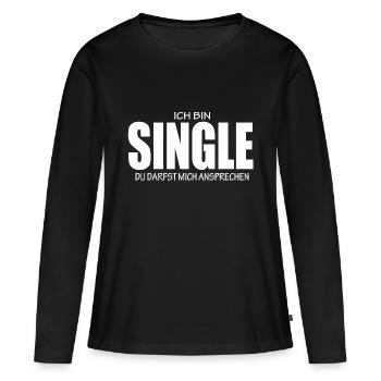 Single - Frauen Premium Bio Langarmshirt - Schwarz - Vorne - Julia (174cm)