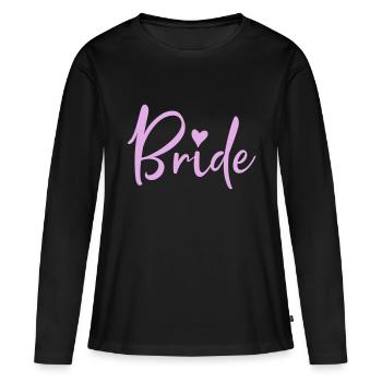 mariée - T-shirt manches longues Premium bio Femme - noir - Devant - Julia (174cm)