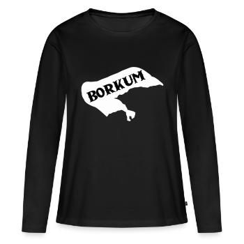 Île de Borkum - T-shirt manches longues Premium bio Femme - noir - Devant - Julia (174cm)