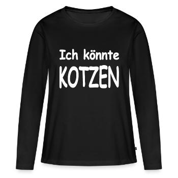 Kotzen - Frauen Premium Bio Langarmshirt - Schwarz - Vorne - Julia (174cm)