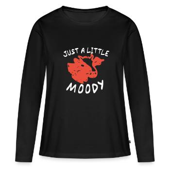 Art de la vache rétro rouge - T-shirt manches longues Premium bio Femme - noir - Devant - Julia (174cm)