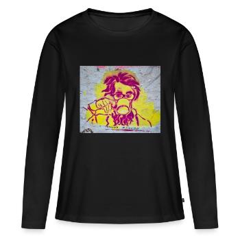 Art urbain - T-shirt manches longues Premium bio Femme - noir - Devant - Julia (174cm)
