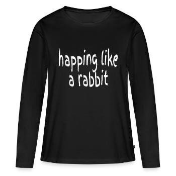 Hoppeln wie ein hase - Frauen Premium Bio Langarmshirt - Schwarz - Vorne - Julia (174cm)
