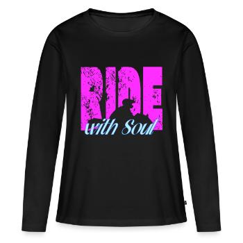 For Bikers - RideWithSoul - Women's Premium Organic Long Sleeve Shirt - black - Front - Julia (174cm)