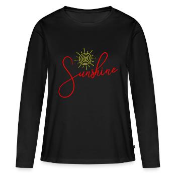 Icône du soleil du soleil - T-shirt manches longues Premium bio Femme - noir - Devant - Julia (174cm)