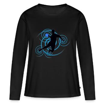 conception de Handball (vertèbres) 01 - T-shirt manches longues Premium bio Femme - noir - Devant - Julia (174cm)