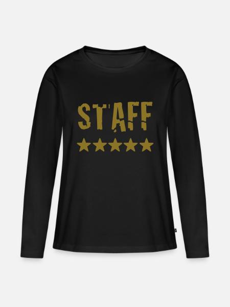 staff - Frauen Premium Bio Langarmshirt - Schwarz