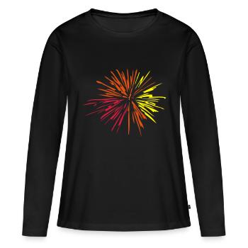 feu artifice - T-shirt manches longues Premium bio Femme - noir - Devant - Julia (174cm)