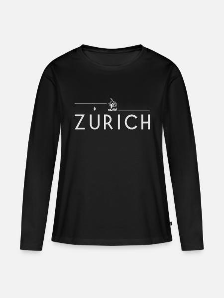 Zürich (Zurich) Schweiz Switzerland - Frauen Premium Bio Langarmshirt - Schwarz