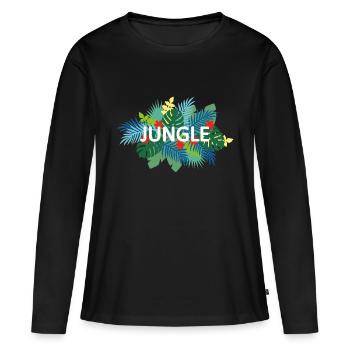 JUNGLE - T-shirt manches longues Premium bio Femme - noir - Devant - Julia (174cm)