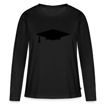 diploma hat icon 12 - Women's Premium Organic Long Sleeve Shirt - black - Front - Julia (174cm)