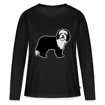Bearded Collie - T-shirt manches longues Premium bio Femme - noir - Devant - Julia (174cm)