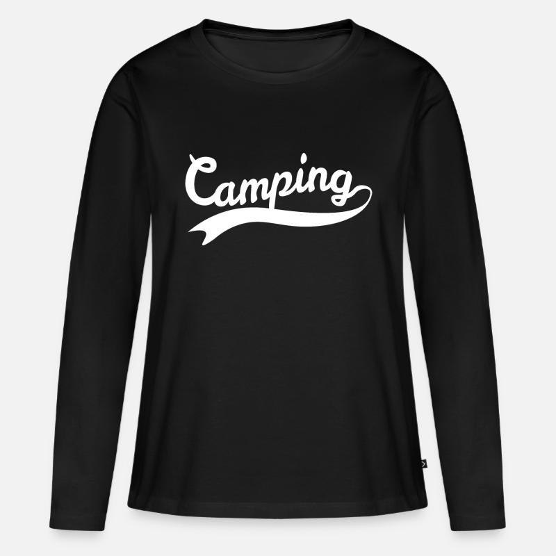 Camping Camping - Frauen Premium Bio Langarmshirt - Schwarz
