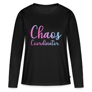 Chaos Coordinator Manager Boss Boss Mom Dad Office - Women's Premium Organic Long Sleeve Shirt - black - Front - Julia (174cm)