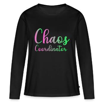 Chaos Coordinator Manager Boss Boss Mom Dad Office - Women's Premium Organic Long Sleeve Shirt - black - Front - Julia (174cm)