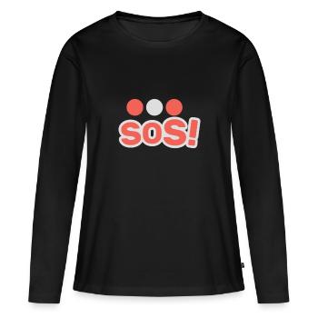 SOS! Aidez-moi! - T-shirt manches longues Premium bio Femme - noir - Devant - Julia (174cm)