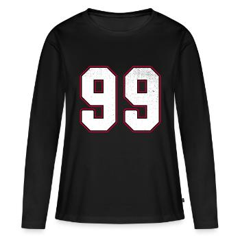Numéro quatre-vingt-dix neuf - 99 Classic Vintage Sport - T-shirt manches longues Premium bio Femme - noir - Devant - Julia (174cm)