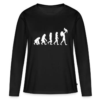 Woman with Cat - Cat Lady Cats Love - Women's Premium Organic Long Sleeve Shirt - black - Front - Julia (174cm)