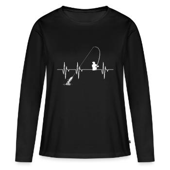 Hochseeangeln - Frauen Premium Bio Langarmshirt - Schwarz - Vorne - Julia (174cm)