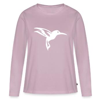 Colibri oiseau voler animal nature oiseaux coloré nectar - T-shirt manches longues Premium bio Femme - rose poudré - Devant - Julia (174cm)