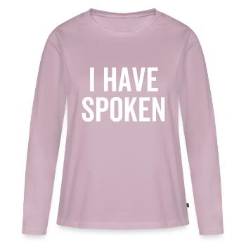 J’ai parlé - T-shirt manches longues Premium bio Femme - rose poudré - Devant - Julia (174cm)