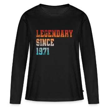 50. Geburtstag Vintage 1971 Legendary Since 1971 - Frauen Premium Bio Langarmshirt - Schwarz - Vorne - Julia (174cm)