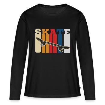 Skateboard skateboard skateboard skate skate Halfpipe - T-shirt manches longues Premium bio Femme - noir - Devant - Julia (174cm)