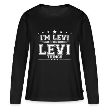 Lévi - T-shirt manches longues Premium bio Femme - noir - Devant - Julia (174cm)