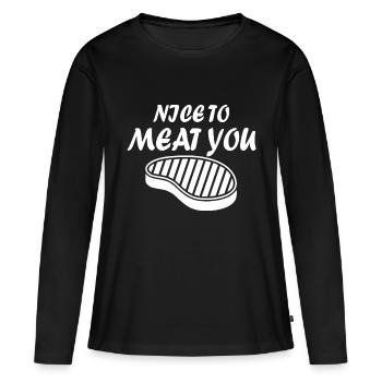 Fun Fun Drôle - T-shirt manches longues Premium bio Femme - noir - Devant - Julia (174cm)