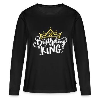 Birthday King 30 years 30th birthday King Crown - Women's Premium Organic Long Sleeve Shirt - black - Front - Julia (174cm)
