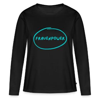 Frauenpower - Heldin des Tages - Frauen Premium Bio Langarmshirt - Schwarz - Vorne - Julia (174cm)