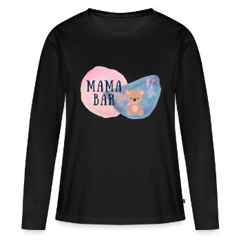 Mama Bär - Frauen Premium Bio Langarmshirt - Schwarz - Vorne - Julia (174cm)