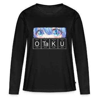 Otaku Anime Augen Chemisches Element - Frauen Premium Bio Langarmshirt - Schwarz - Vorne - Julia (174cm)