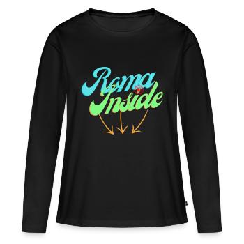 Rom Inside - Frauen Premium Bio Langarmshirt - Schwarz - Vorne - Julia (174cm)