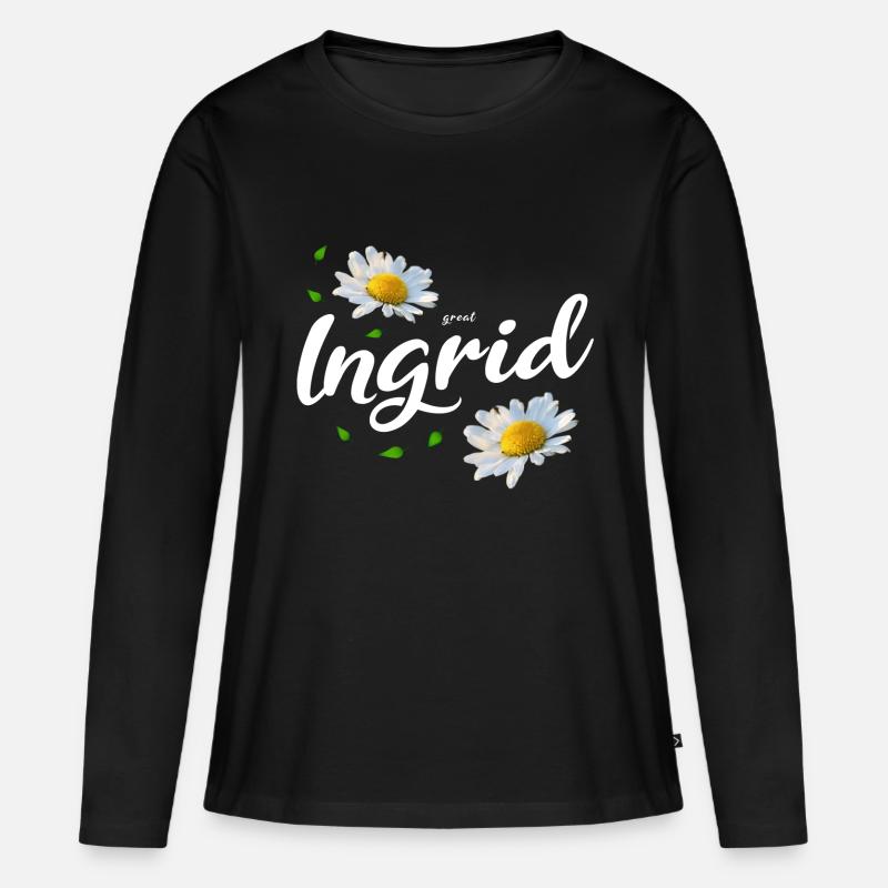 Ingrid - Frauen Premium Bio Langarmshirt - Schwarz