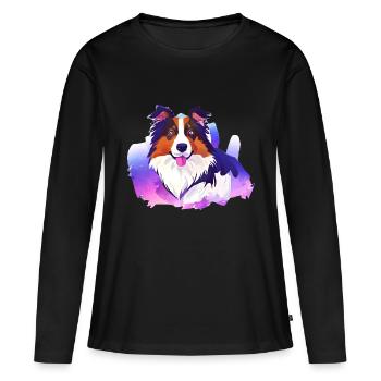Chiens Berger Chien Propriétaire Chien Chien Propriétaire Chien Propriétaire - T-shirt manches longues Premium bio Femme - noir - Devant - Julia (174cm)